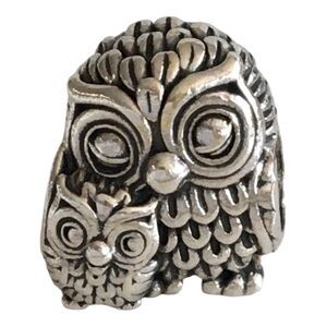 Authentic Pandora Charm Mother Owl & Baby Sterling Silver   #791966,